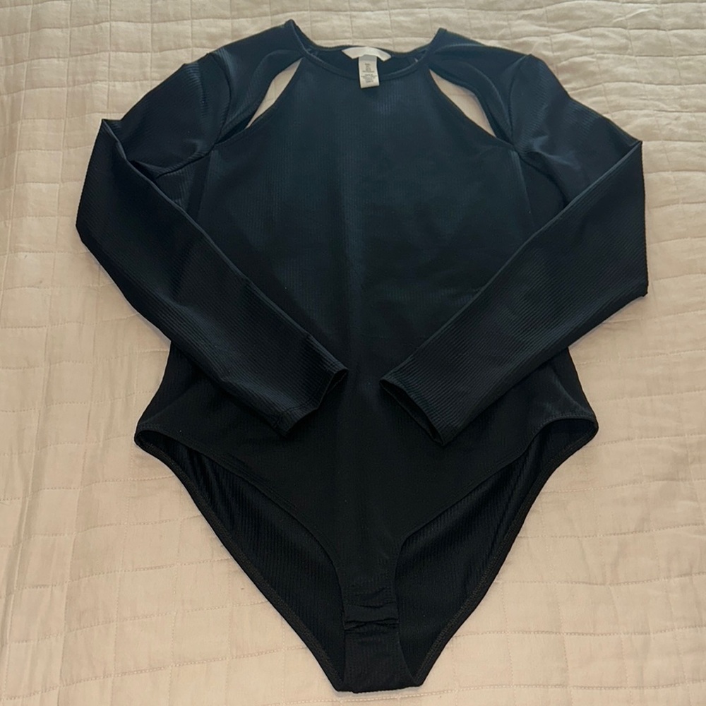 Women Black Long Sleeve One Piece